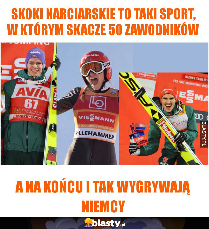 Skoki narciarskie to taki sport, w którym skacze 50 zawodników Skoki narciarskie to taki sport, w którym skacze 50 zawodników