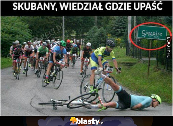 Skubany, wiedział gdzie upaść