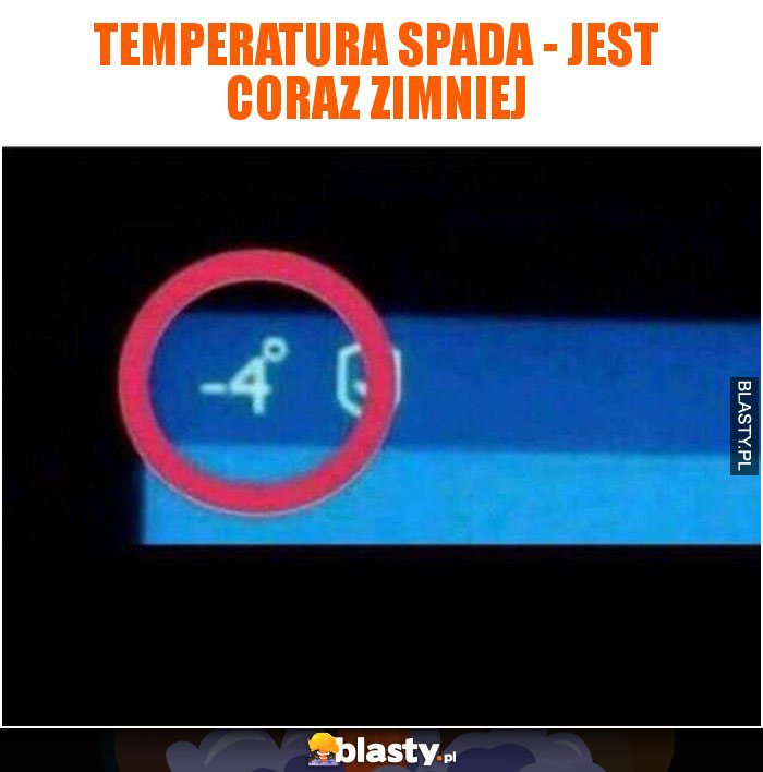 Temperatura spada - jest coraz zimniej