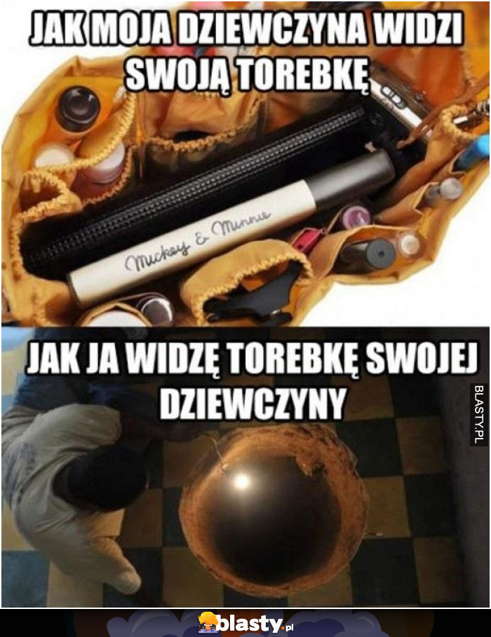 Torebka dziewczyny jak ona ją widzi vs jak ją widzę