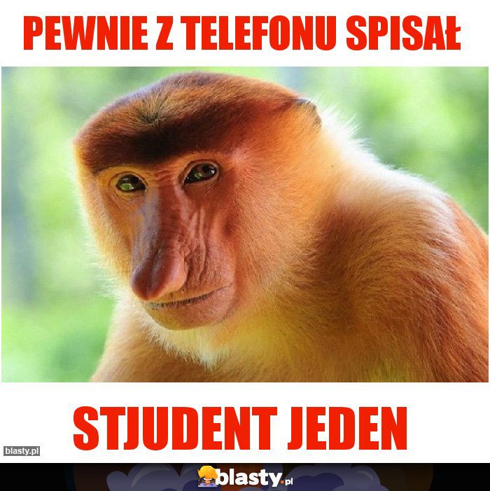 Pewnie z telefonu spisał