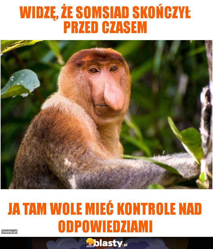 Widzę, że somsiad skończył przed czasem Widzę, że somsiad skończył przed czasem