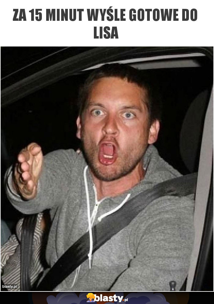 Za 15 minut wyśle gotowe do lisa