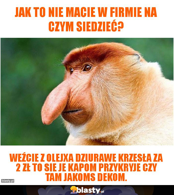 Jak to nie macie w firmie na czym siedzieć? Jak to nie macie w firmie na czym siedzieć?