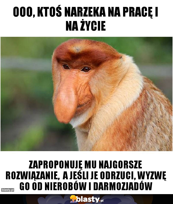 Ooo, ktoś narzeka na pracę i na życie Ooo, ktoś narzeka na pracę i na życie