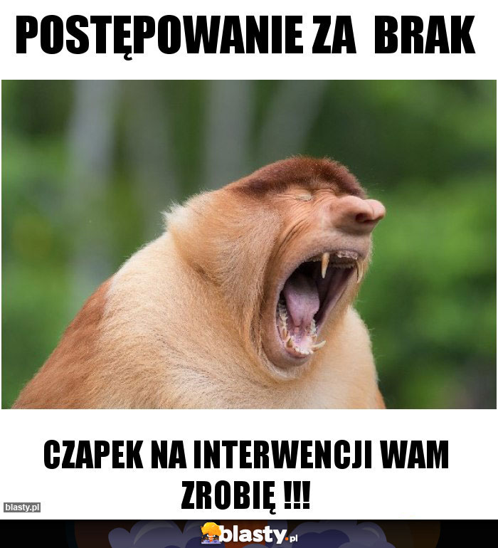 Postępowanie za brak Postępowanie za brak