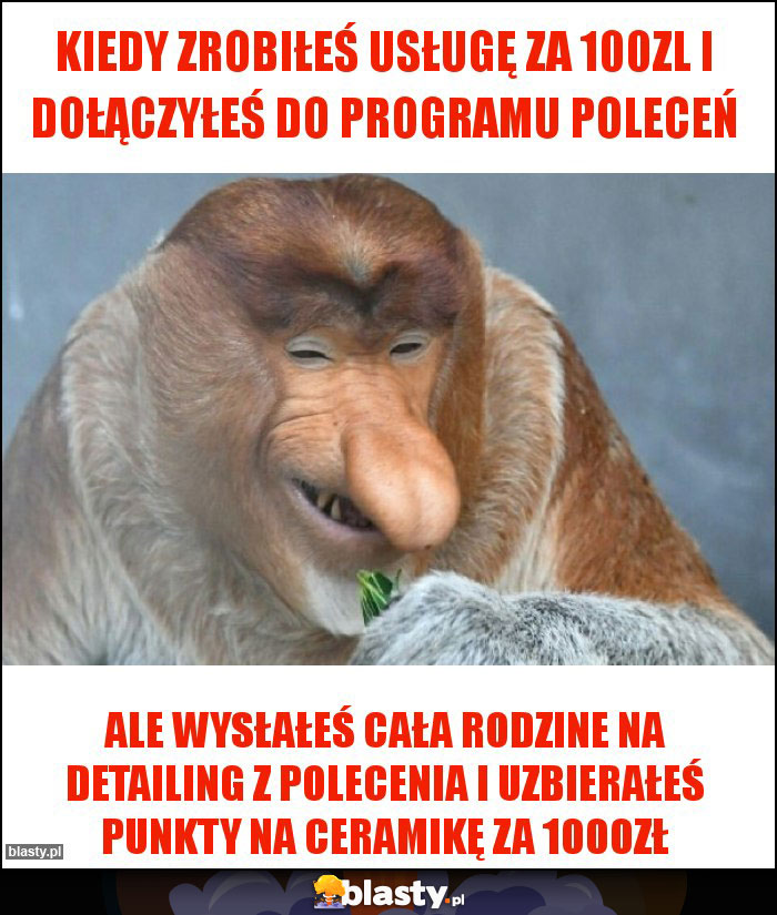 Kiedy zrobiłeś usługę za 100zl i dołączyłeś do programu poleceń Kiedy zrobiłeś usługę za 100zl i dołączyłeś do programu poleceń