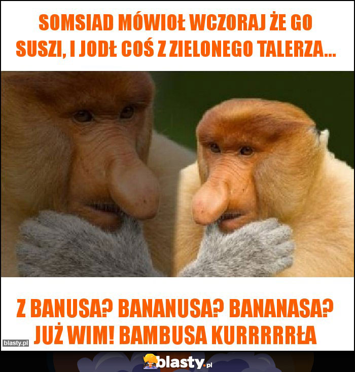 Somsiad mówioł wczoraj że go suszi, i jodł coś z zielonego talerza... Somsiad mówioł wczoraj że go suszi, i jodł coś z zielonego talerza...