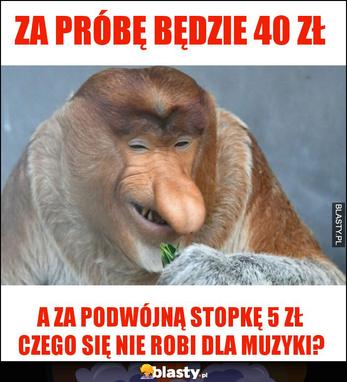 Za próbę będzie 40 zł Za próbę będzie 40 zł