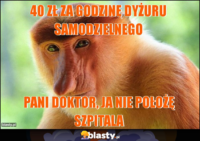 40 zł za godzinę dyżuru samodzielnego 40 zł za godzinę dyżuru samodzielnego