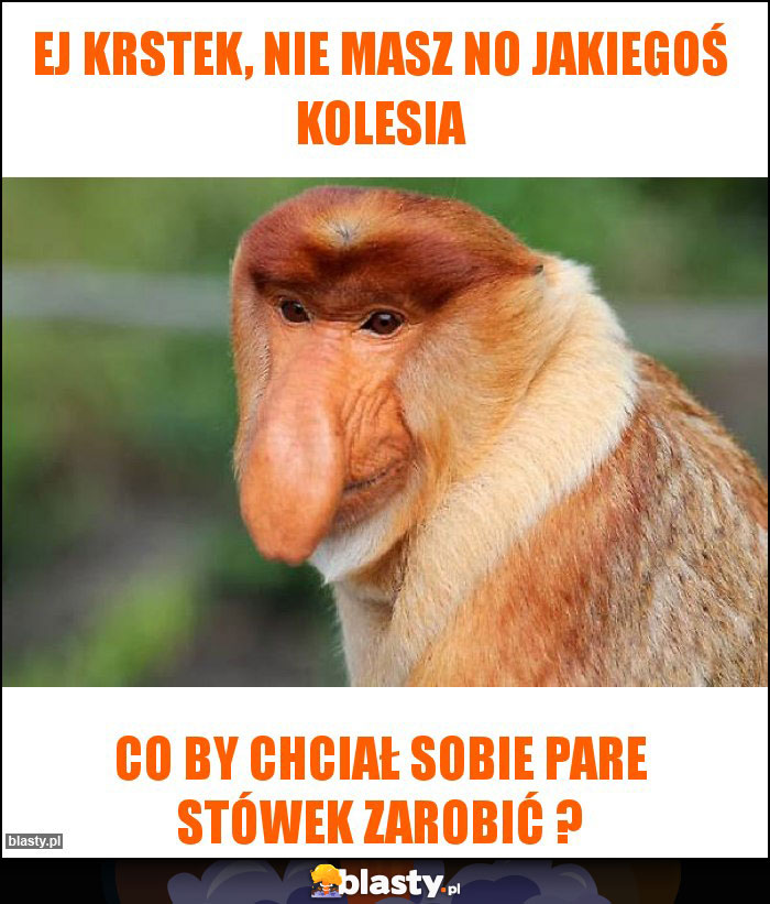 Ej krstek, nie masz no jakiegoś kolesia Ej krstek, nie masz no jakiegoś kolesia