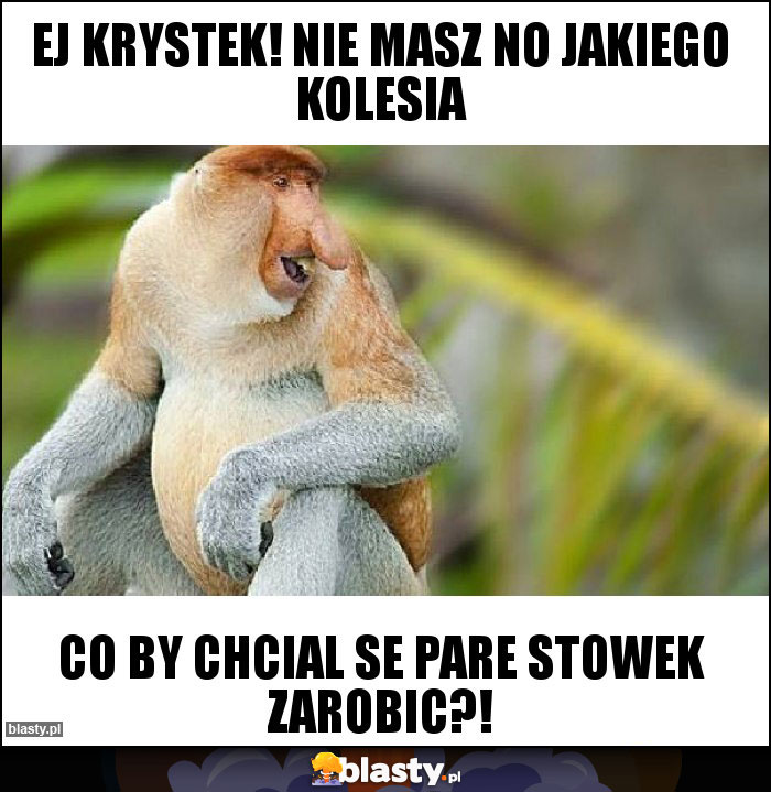 Ej krystek! Nie masz no jakiego kolesia Ej krystek! Nie masz no jakiego kolesia