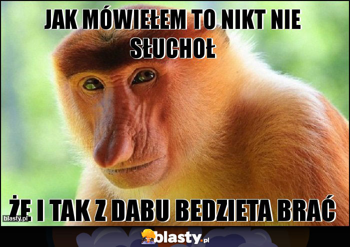 JAK MÓWIEŁEM TO NIKT NIE SŁUCHOŁ JAK MÓWIEŁEM TO NIKT NIE SŁUCHOŁ