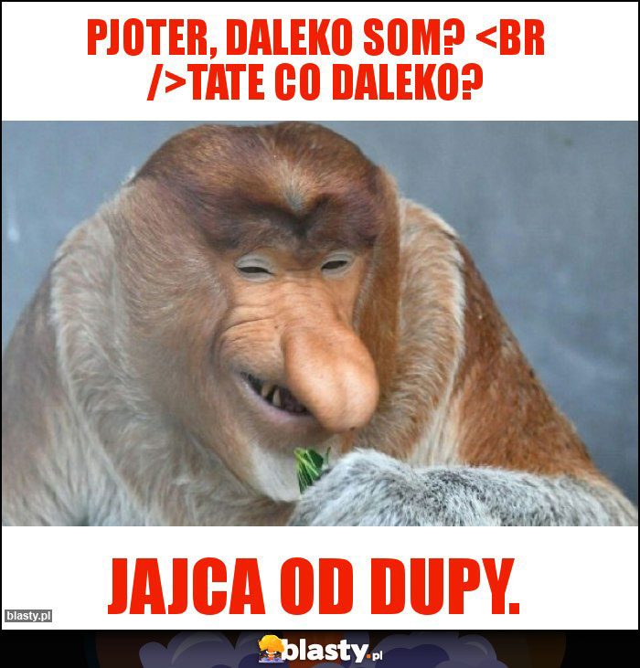 Pjoter, daleko som?
Tate co daleko? Pjoter, daleko som?
Tate co daleko?