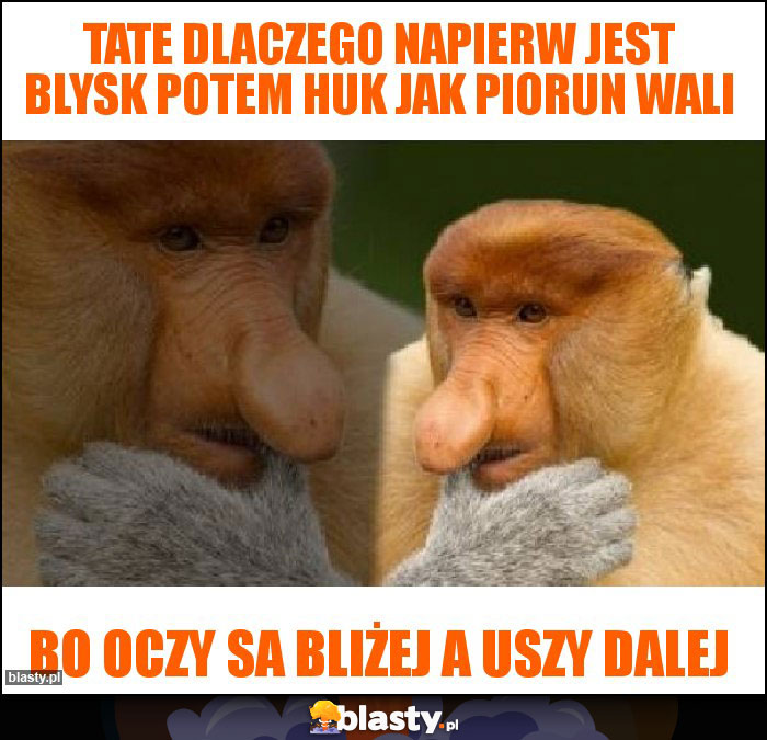 Tate dlaczego napierw jest blysk potem huk jak piorun wali Tate dlaczego napierw jest blysk potem huk jak piorun wali