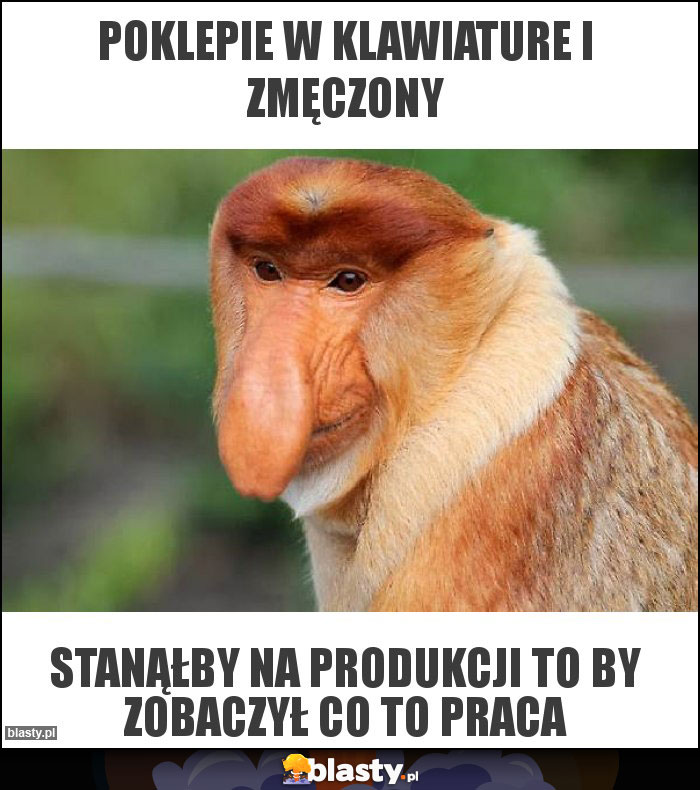 Poklepie w klawiature i zmęczony