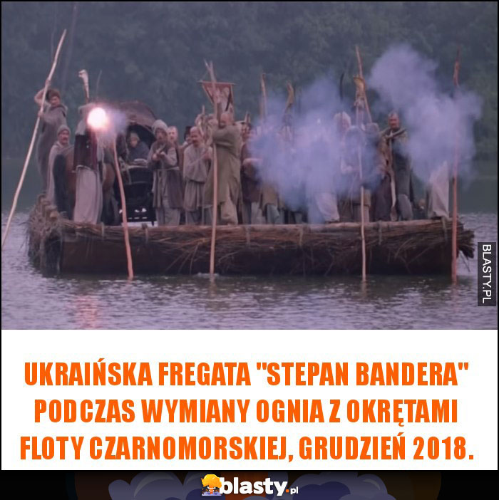 Ukraińska fregata ''Stepan Bandera'' podczas wymiany ognia z okrętami Floty Czarnomorskiej, grudzień 2018. Ukraińska fregata ''Stepan Bandera'' podczas wymiany ognia z okrętami Floty Czarnomorskiej, grudzień 2018.