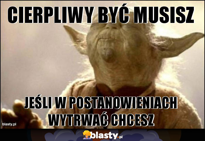 Cierpliwy być musisz