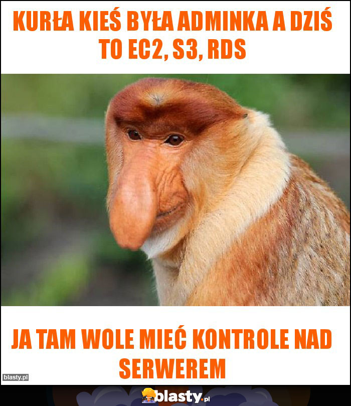 kurła kieś była adminka a dziś to EC2, S3, RDS kurła kieś była adminka a dziś to EC2, S3, RDS