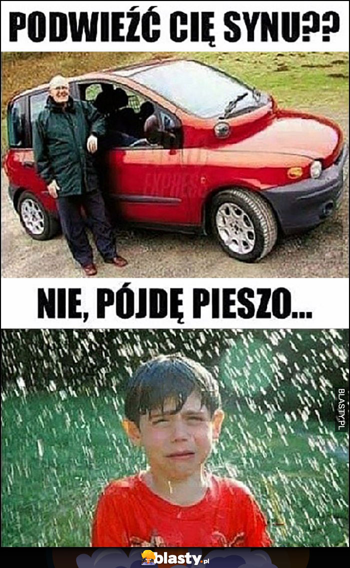 Multipla podwieźć Cię synu? Nie, pójdę pieszo