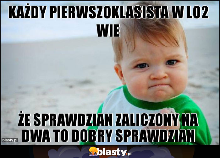 Każdy pierwszoklasista w LO2 wie Każdy pierwszoklasista w LO2 wie