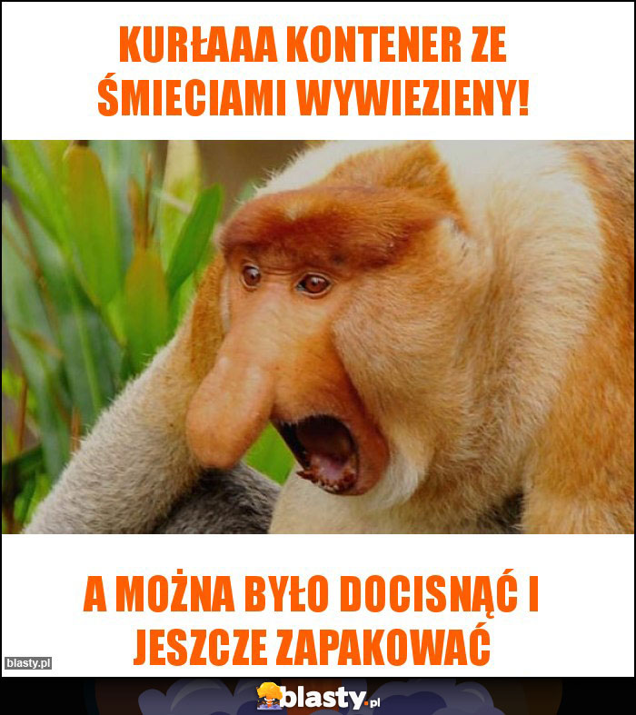 Kurłaaa kontener ze śmieciami wywiezieny! Kurłaaa kontener ze śmieciami wywiezieny!