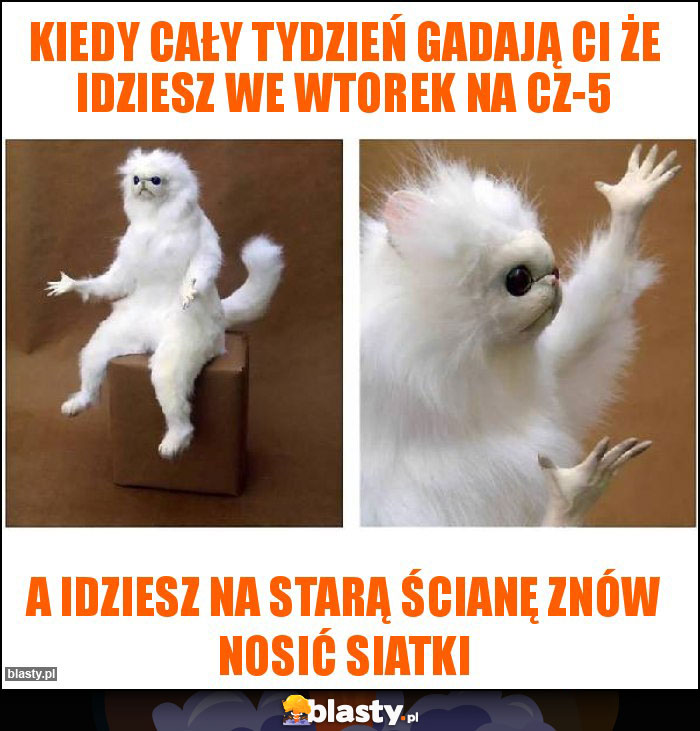 Kiedy cały tydzień gadają Ci że idziesz we wtorek na CZ-5 Kiedy cały tydzień gadają Ci że idziesz we wtorek na CZ-5