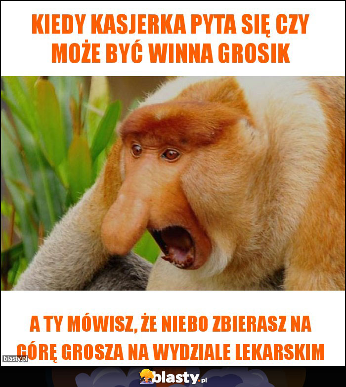 Kiedy kasjerka pyta się czy może być winna grosik