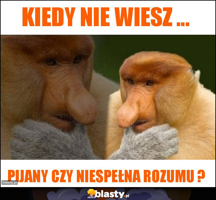 Kiedy nie wiesz ... Kiedy nie wiesz ...