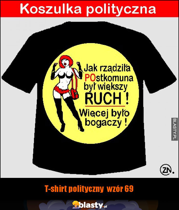 T-shirt polityczny wzór 69 T-shirt polityczny wzór 69