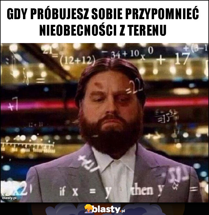 Gdy próbujesz sobie przypomnieć nieobecności z terenu Gdy próbujesz sobie przypomnieć nieobecności z terenu