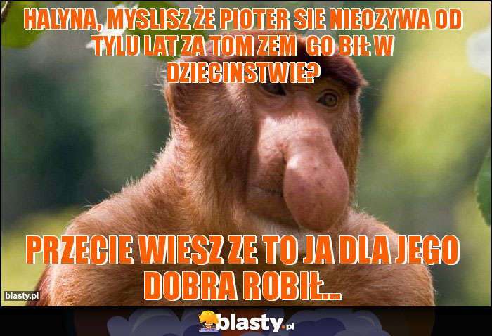 halyna, myslisz że pioter sie nieozywa od tylu lat za tom zem go bił w dziecinstwie? halyna, myslisz że pioter sie nieozywa od tylu lat za tom zem go bił w dziecinstwie?