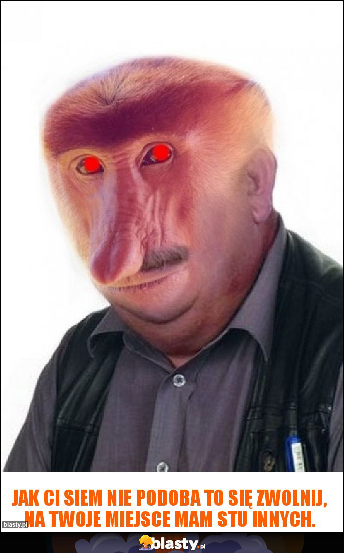 Jak Ci siem nie podoba to się zwolnij, na twoje miejsce mam stu innych. Jak Ci siem nie podoba to się zwolnij, na twoje miejsce mam stu innych.