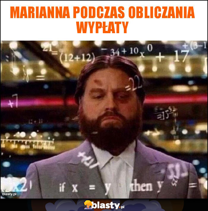 Marianna podczas obliczania wypłaty Marianna podczas obliczania wypłaty