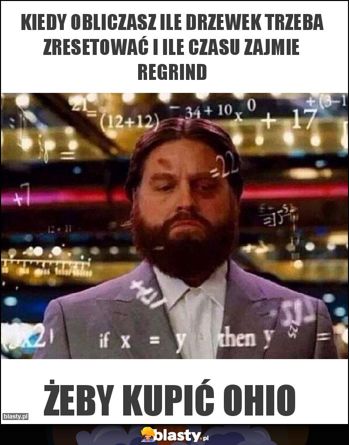 Kiedy obliczasz ile drzewek trzeba zresetować i ile czasu zajmie regrind Kiedy obliczasz ile drzewek trzeba zresetować i ile czasu zajmie regrind