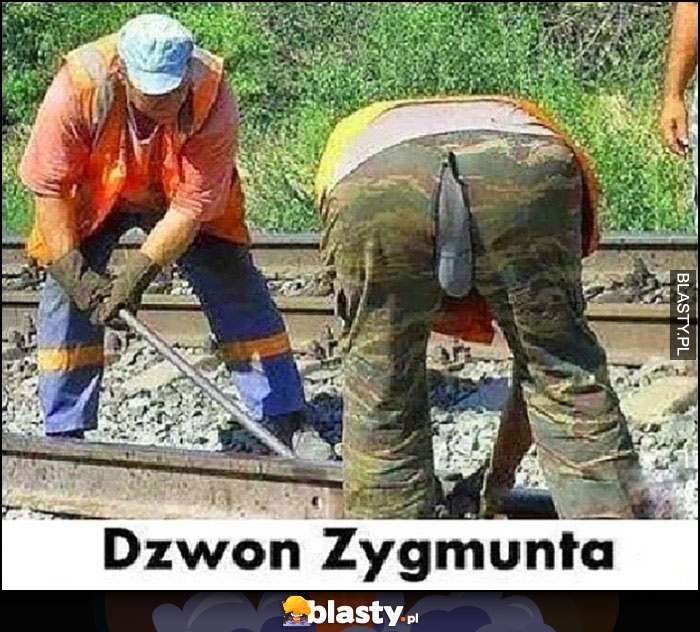 Dzwon Zygmunta facet z rozwalonymi przedartymi spodniami