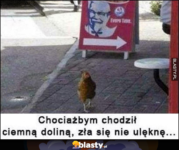 Kura kurczak przy KFC chociażbym chodził ciemną doliną, zła się nie ulęknę