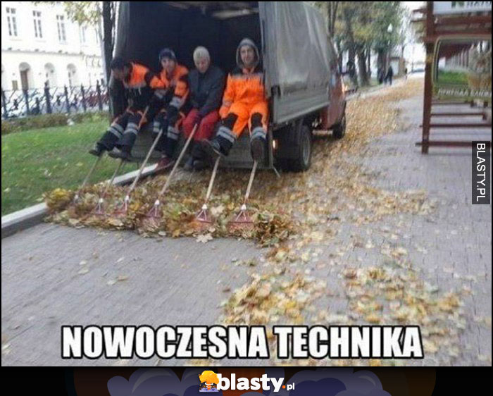 Nowoczesna technika automatyczne grabienie liści z samochodu