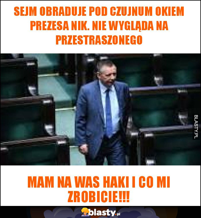 Sejm obraduje pod czujnum okiem prezesa NIK. Nie wygląda na przestraszonego Sejm obraduje pod czujnum okiem prezesa NIK. Nie wygląda na przestraszonego