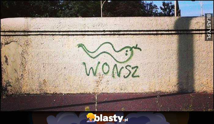 Wonsz wąż na murze