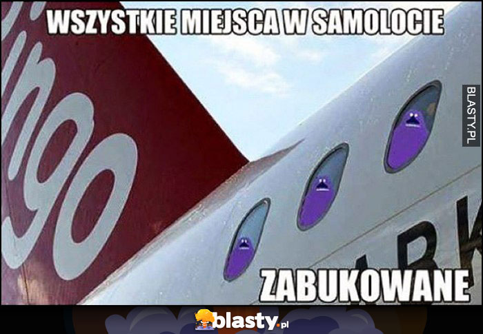 Wszystkie miejsca w samolocie zabukowane Buka