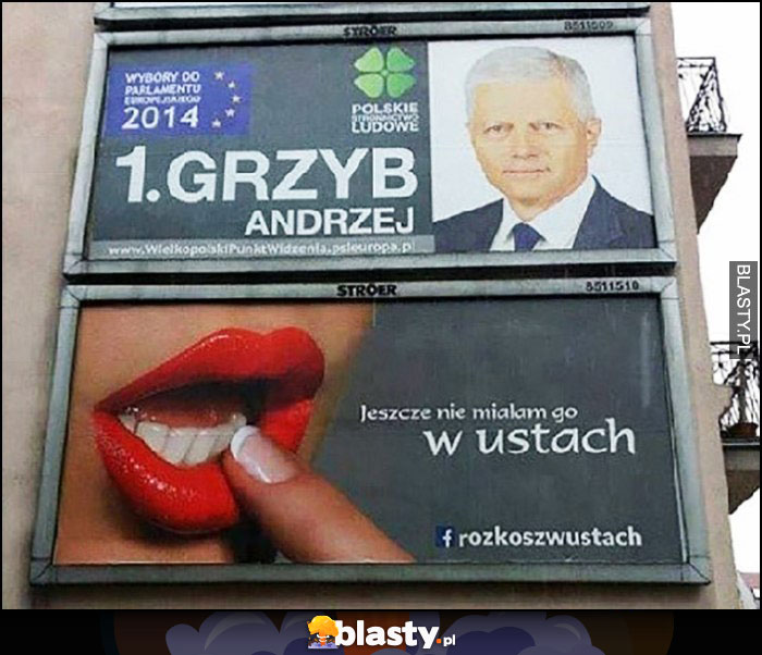 Andrzej Grzyb jeszcze nie miałam go w ustach billboardy