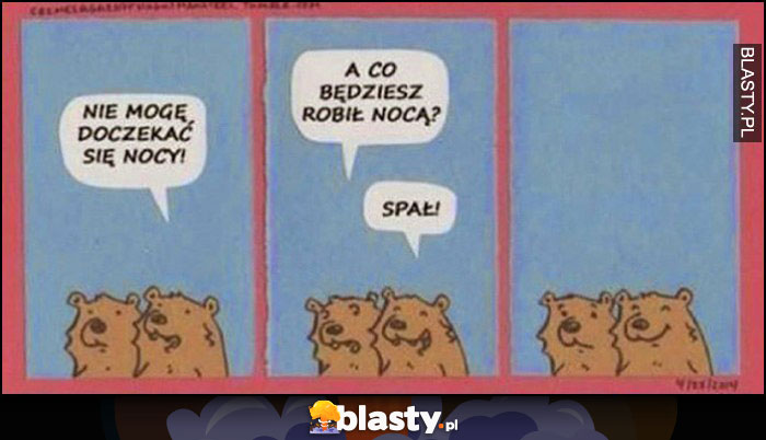 Nie mogę doczekać się nocy, a co będziesz robił nocą? Spał Nie mogę doczekać się nocy, a co będziesz robił nocą? Spał