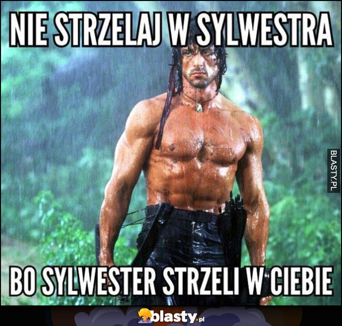 Nie strzelaj w sylwestra bo Sylwester strzeli w Ciebie Stallone