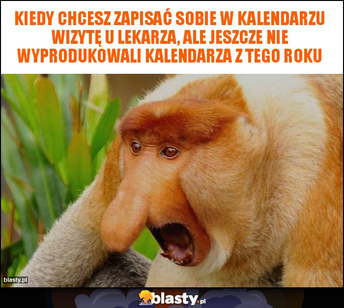 Kiedy chcesz zapisać sobie w kalendarzu wizytę u lekarza, ale jeszcze nie wyprodukowali kalendarza z tego roku