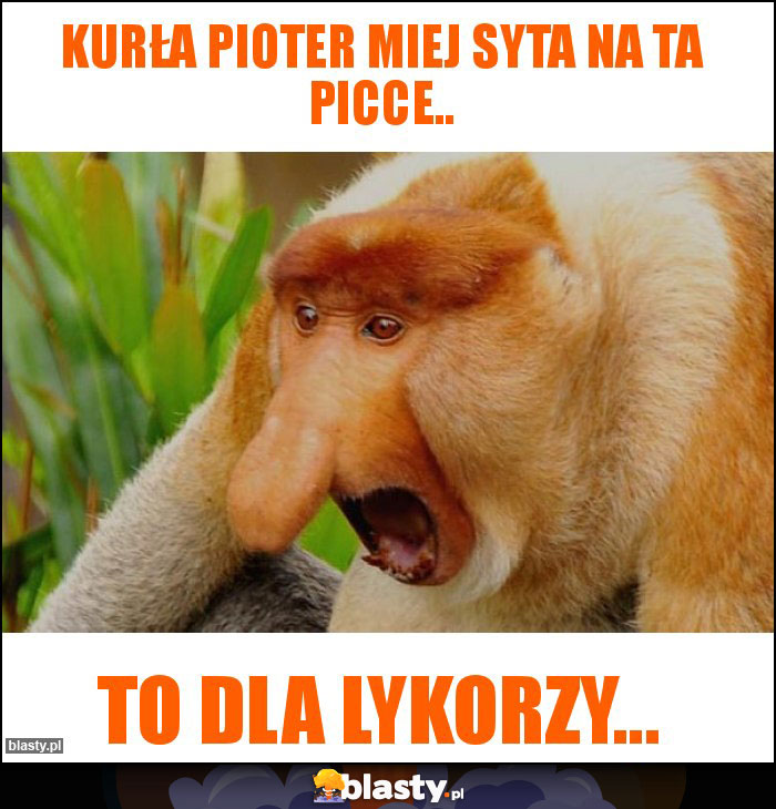 Kurła Pioter miej syta na ta picce..