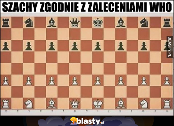 Szachy zgodnie z zaleceniami WHO większy odstęp na szachownicy planszy