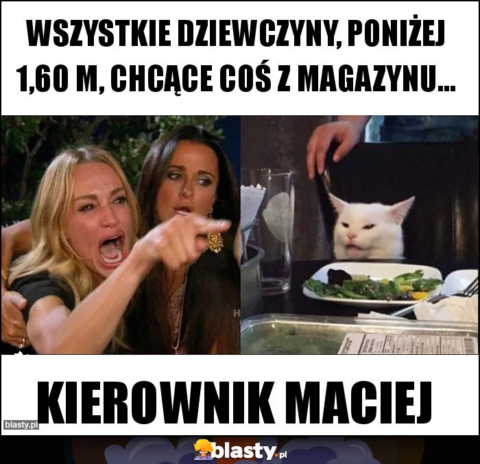 Wszystkie dziewczyny, poniżej 1,60 m, chcące coś z magazynu... Wszystkie dziewczyny, poniżej 1,60 m, chcące coś z magazynu...