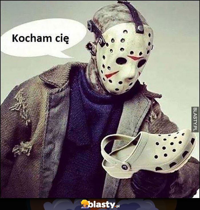 Kocham Cię Crocs klapek maska seryjnego mordercy zabójcy