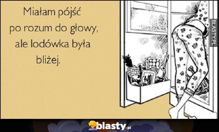 Miałam pójść po rozum do głowy, ale lodówka była bliżej